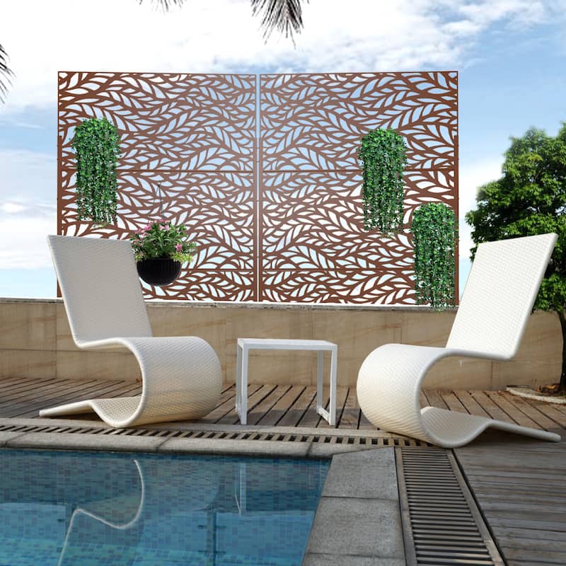 Privacy Screen Free Standing Stream Leaf