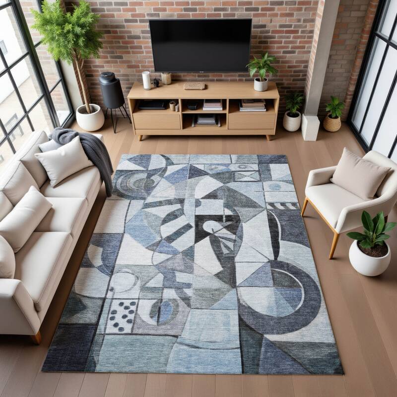 Premium Washable Super Soft Mosaic Contemporary Mayfield Rug