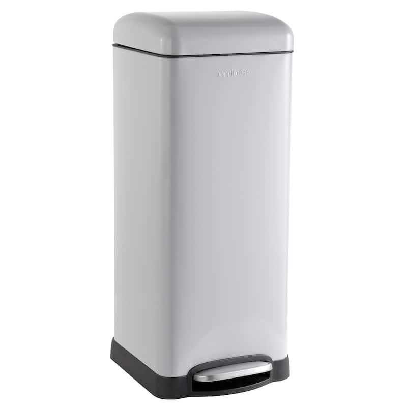 happimess Betty Retro 8-Gallon Step-Open Trash Can - Grey