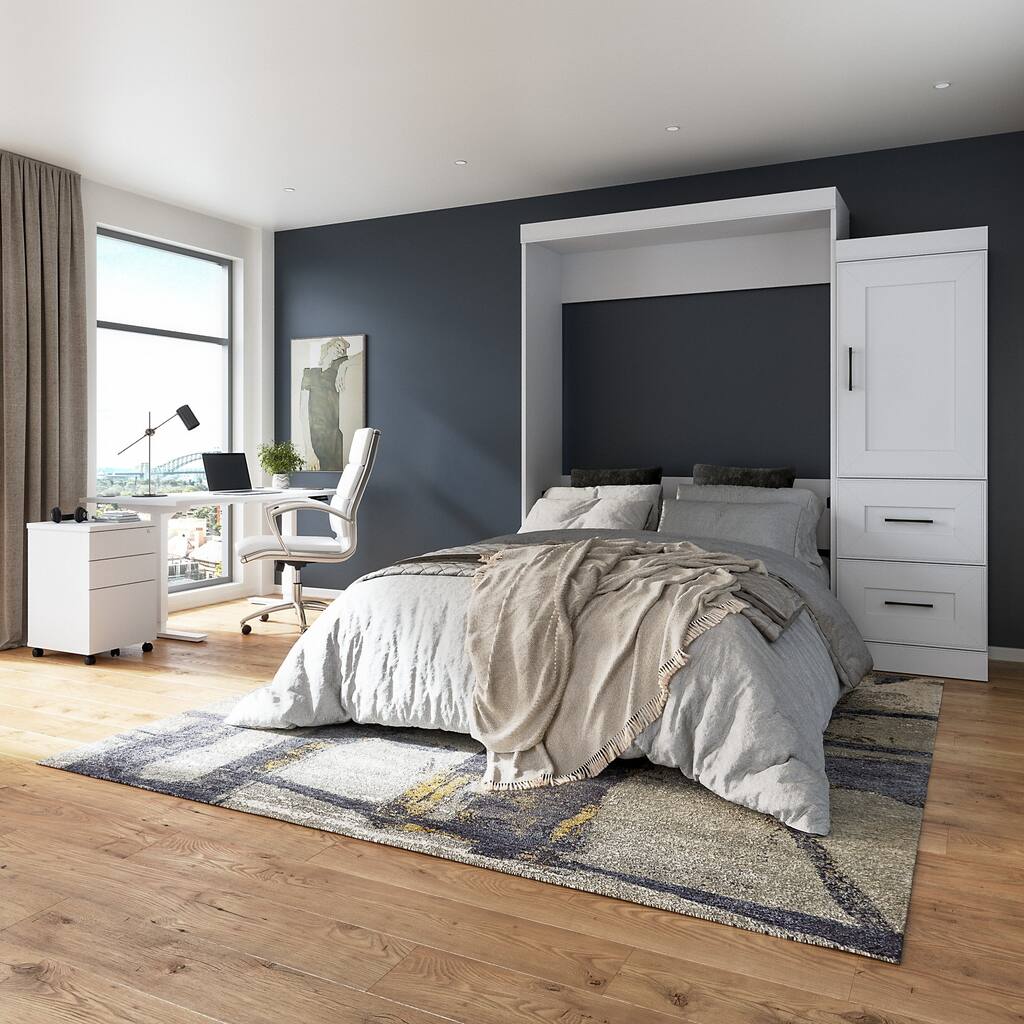 Edge 91W Queen Murphy Bed and Storage Unit with Drawers by Bestar