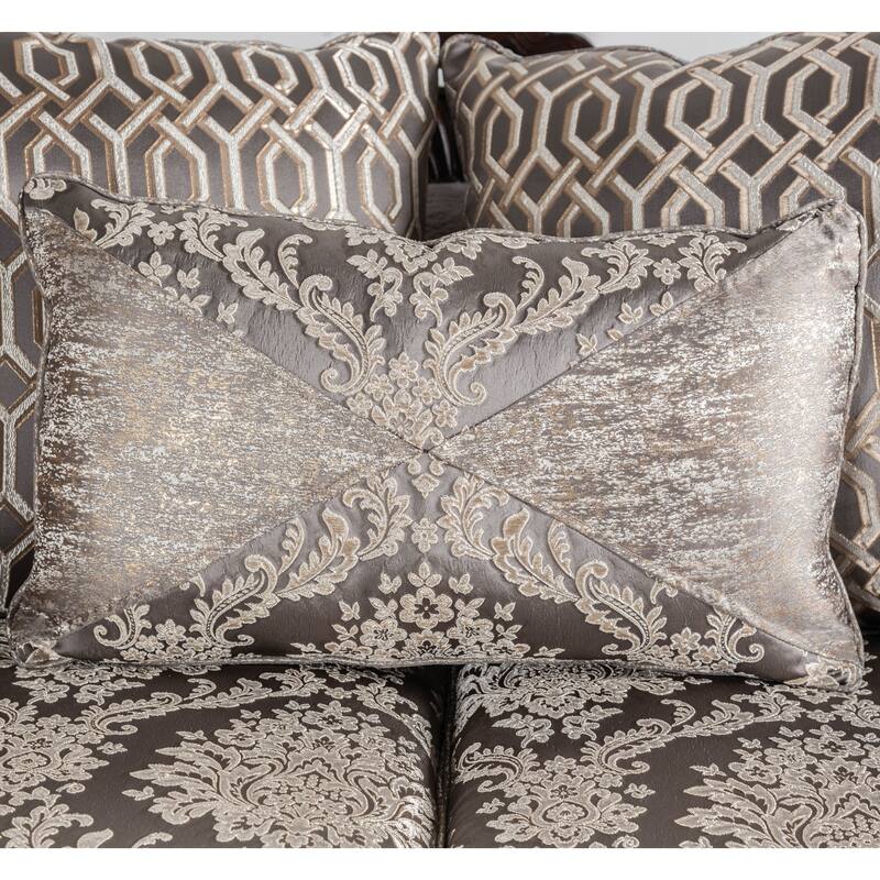 Furniture of America Naree USA Made Traditional 3-Seater Beige and Dark Cherry Sofa