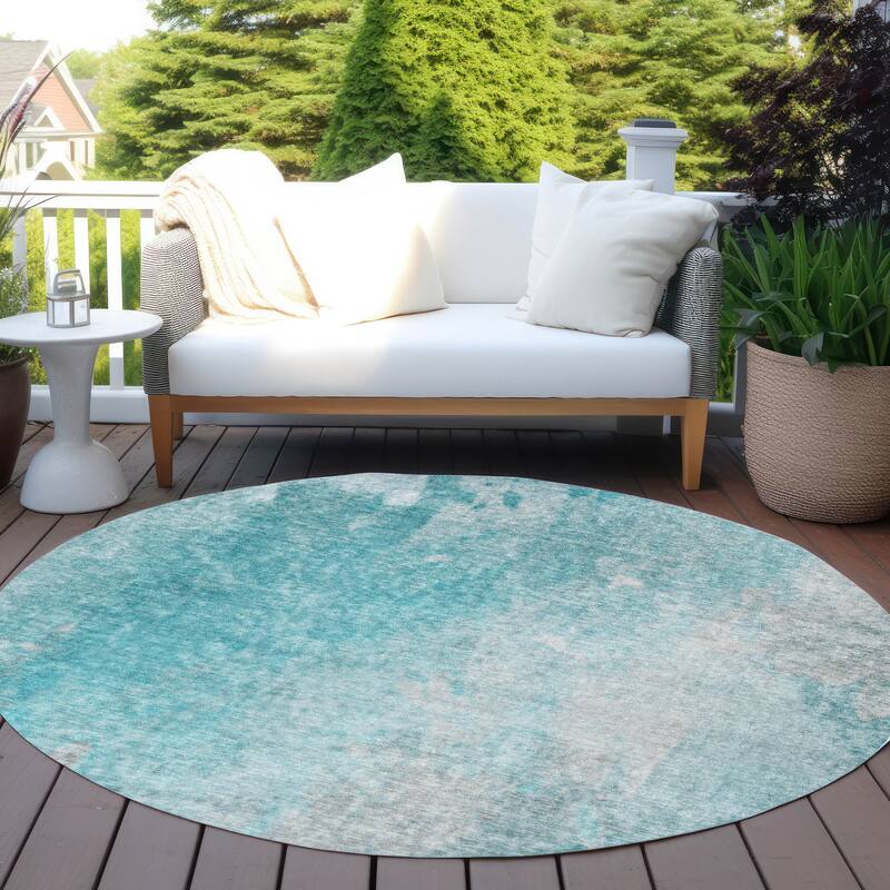 Machine Washable Indoor/ Outdoor Abstract Solid Chantille Rug