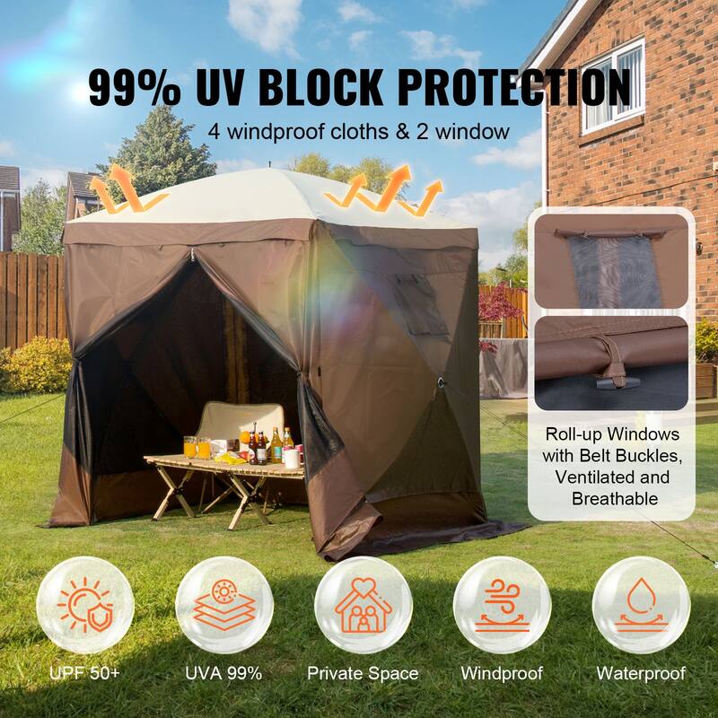 Anmytek 6x6FT Pop Up Gazebo Screen Tent with Mesh