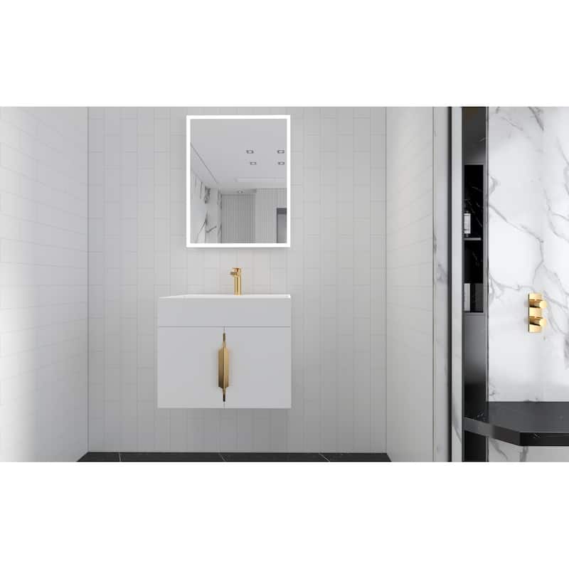 Amazon 24" Wall Mounted Bathroom Vanity Set w/ White Top