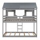 preview thumbnail 17 of 21, Designs Low Bunk Bed Twin Over Twin , Wood House Bunk Bed with Roof, Window, Guardrail, Ladder for Kids