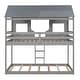 preview thumbnail 6 of 17, Playhouse Design Twin Over Twin Bunk Bed Wood Bed with Roof, Window, Guardrail, Ladder