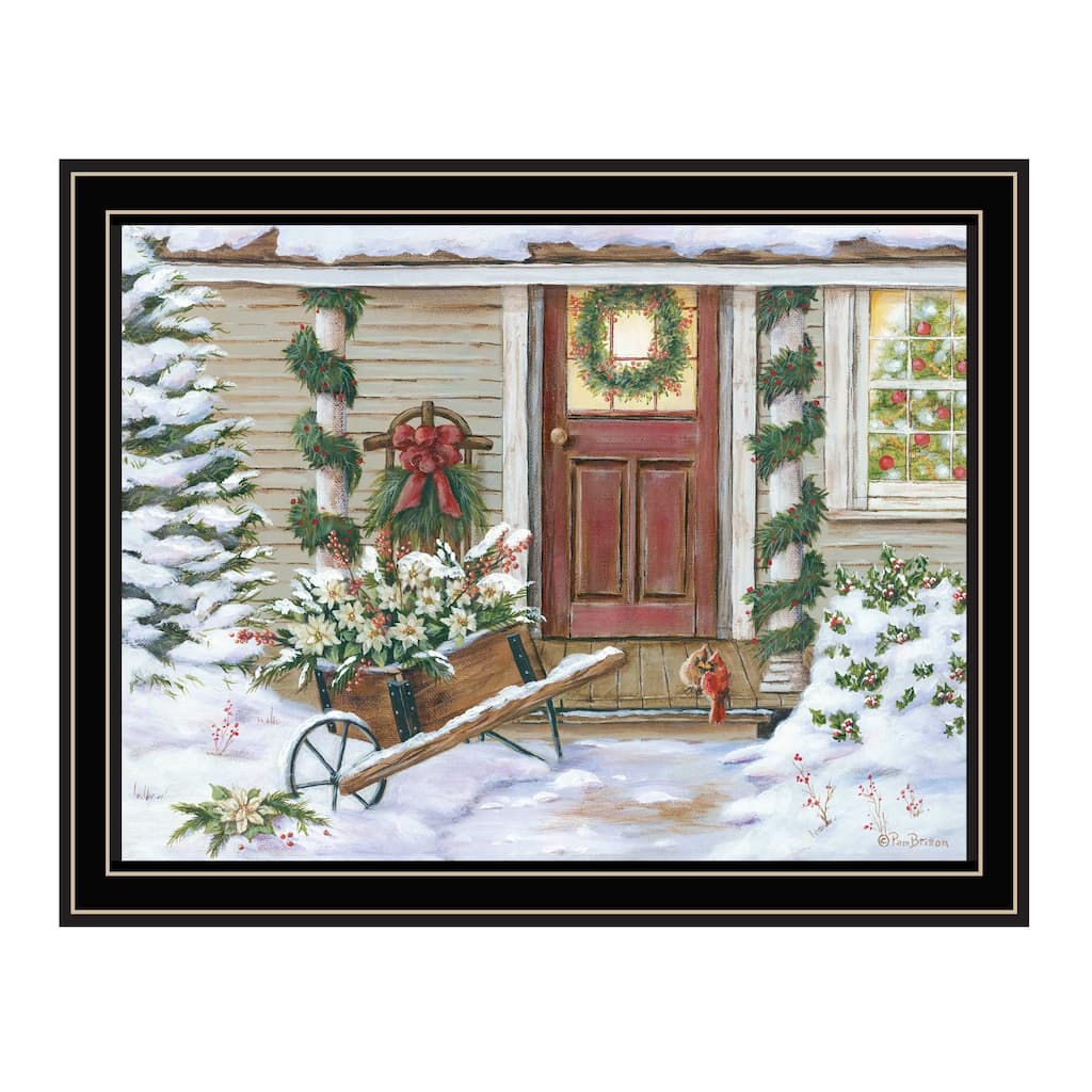 Framed Wall Art - Holiday Porch, Black Frame