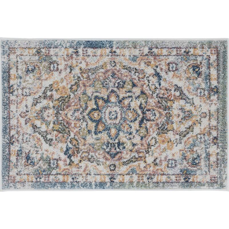 Rayna Farmhouse Medallion Indoor Area Rug