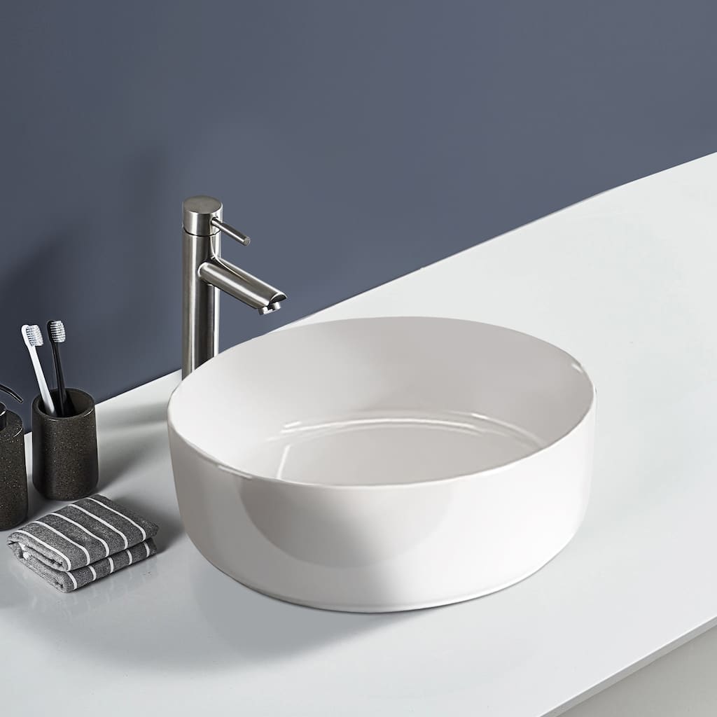 Topcraft Ceramic Countertop Bathroom Sinks - 15.5"