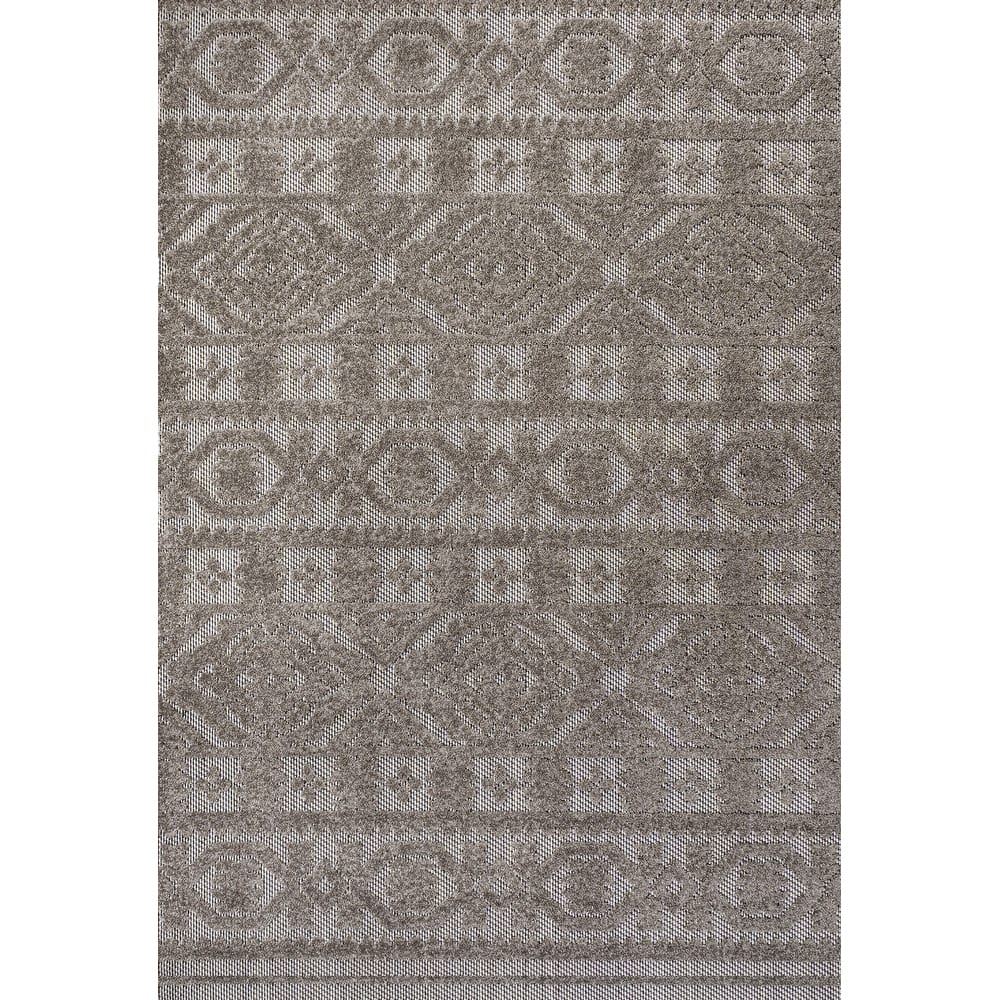 JONATHAN Y Jordan High-Low Pile Mediterranean Tile Indoor/Outdoor Area Rug