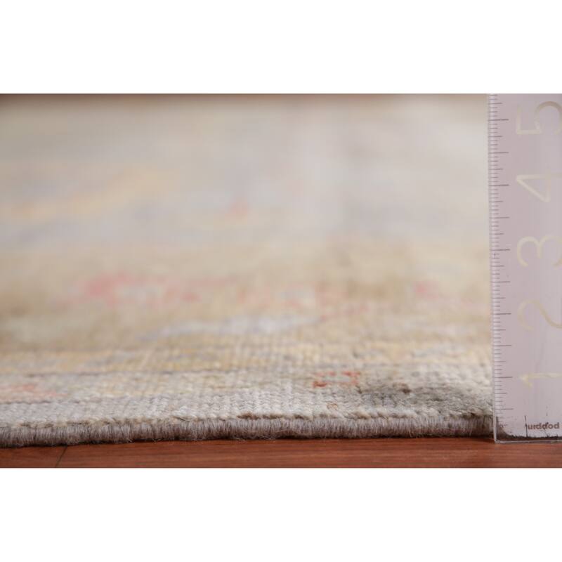 Hand Knotted Oriental 100% Wool Carpet Transitional All-Over Greys & Charcoal Oushak Area Rug - 11' 10'' X 8' 11''