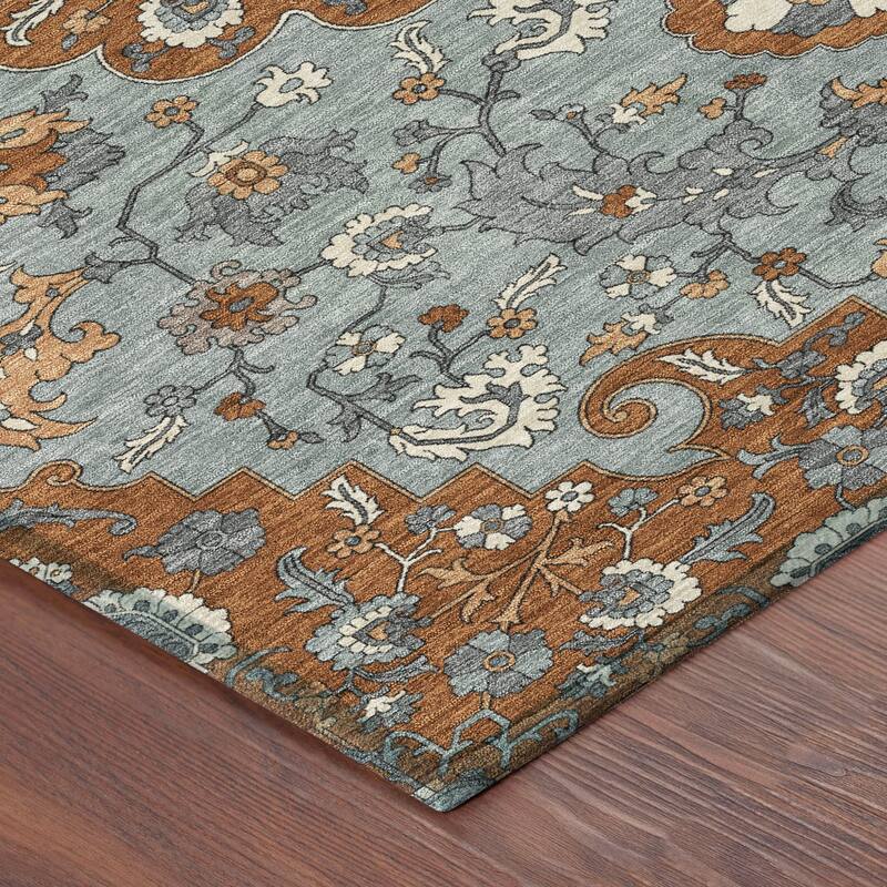 Machine Washable Indoor/ Outdoor Traditional Savannah Chantille Rug