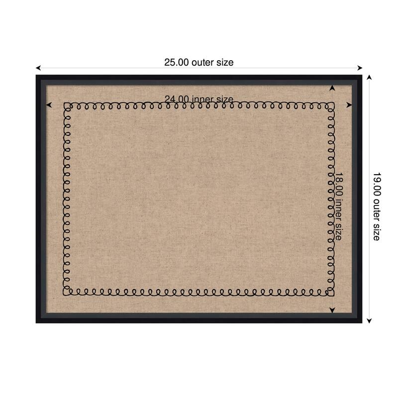 Kate and Laurel Pinboard Black Scallop Print