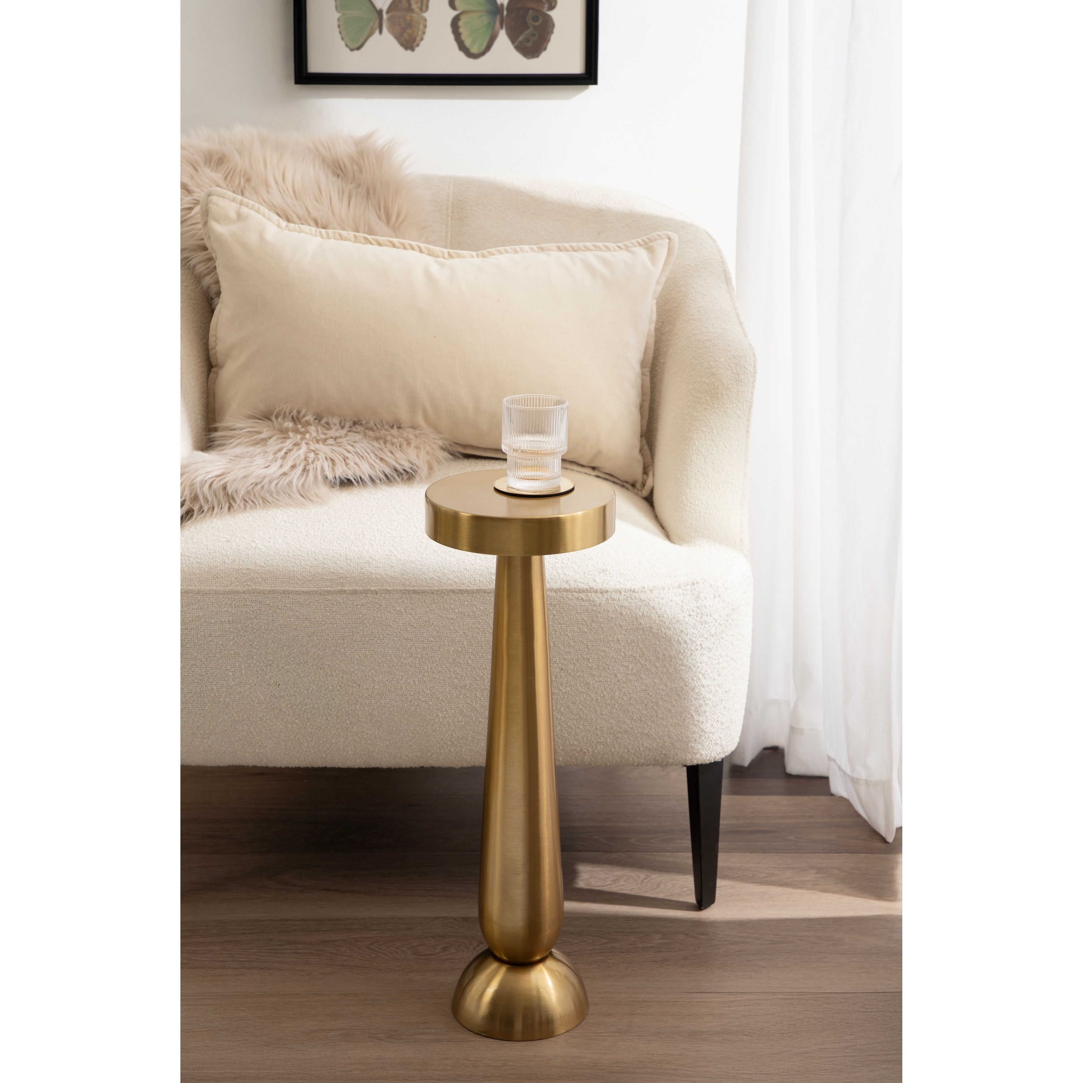 Kate and Laurel Saxena Metal Drink Table - 8x8x24