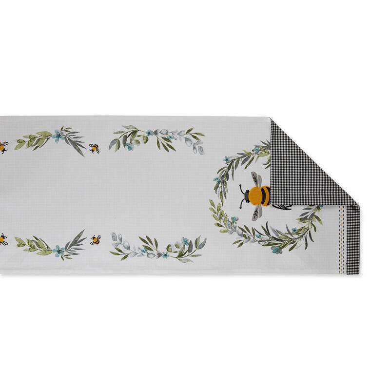 DII Bee Kind Reversible Embellished Table Runner - Reversible Table Runner, 14x108"