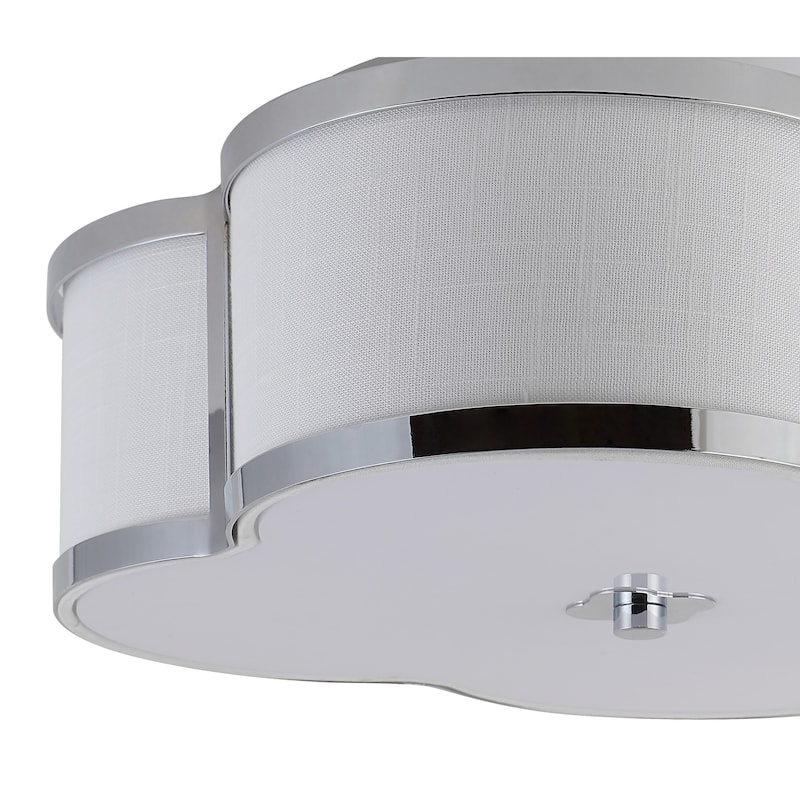 Frank Scalloped Shade Metal Classic Glam LED Flush Mount, by JONATHAN Y