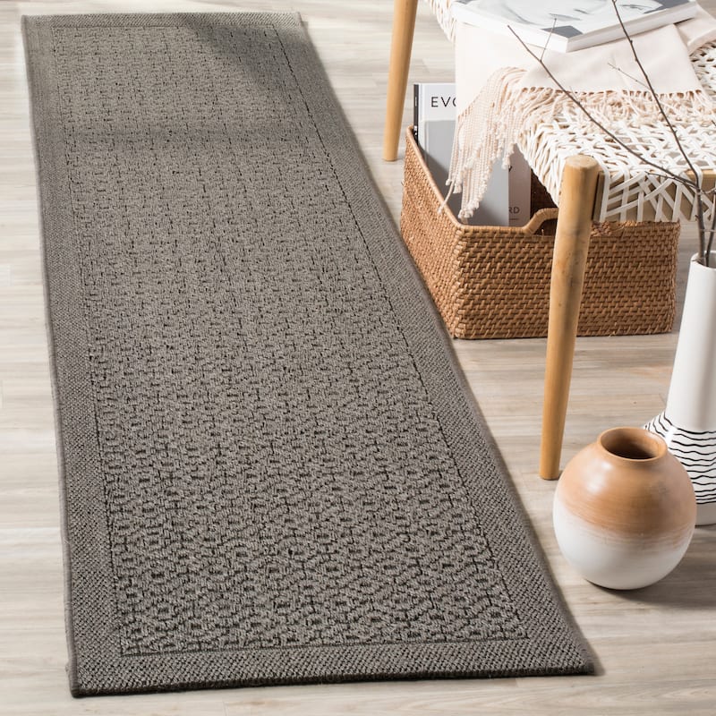 SAFAVIEH, Palm Beach Clevie Modern Sisal Rug - 2'3" x 10' Runner - Ash