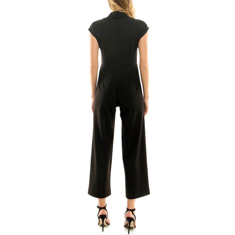 Nicole Miller Cropped Crepe Jumpsuit