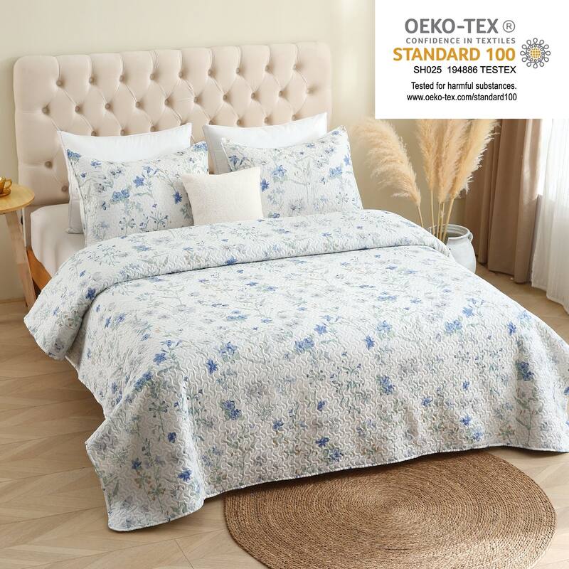 Pink Plaid Patchwork Quilt Set Bedspread