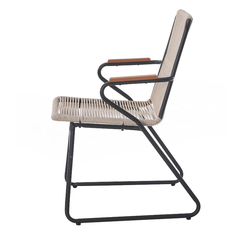 Modern Rope-Weave Outdoor Club Chairs