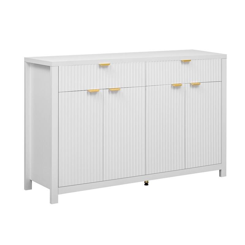 55.1" Modern Sideboard Cabinet with Adjustable Shelves and Aluminum Handles for Stylish Home Storage Solutions