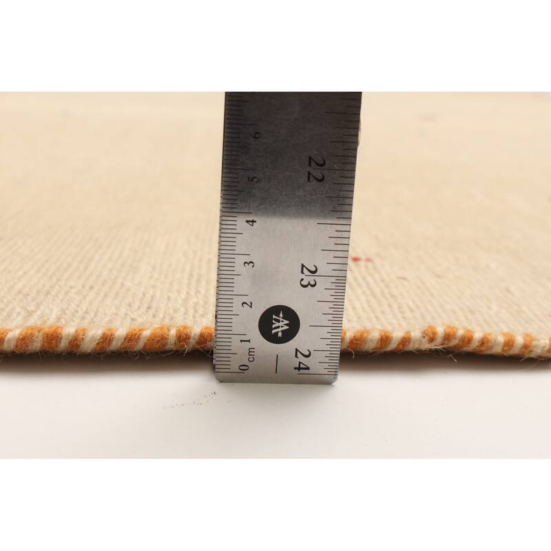 ECARPETGALLERY Flat-Weave Kashkuli Cream Wool Tapestry Kilim - 5'0 x 6'7