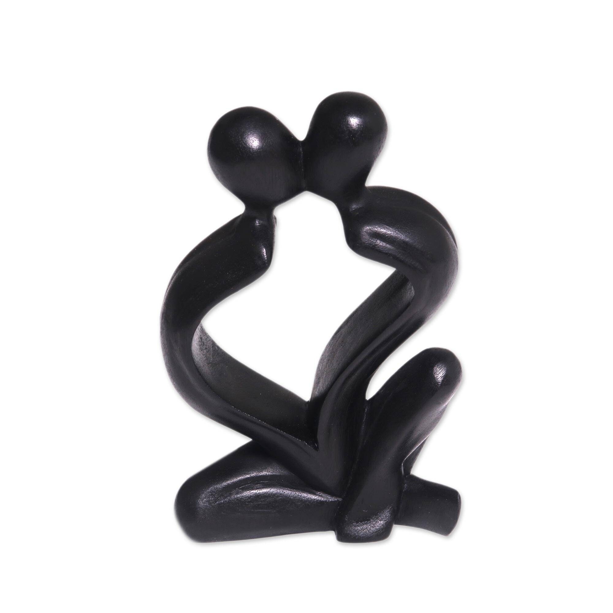 NOVICA Handmade Timeless Love Wood Sculpture (Indonesia) - 7.75" H x 5.5" W x 1.6" D