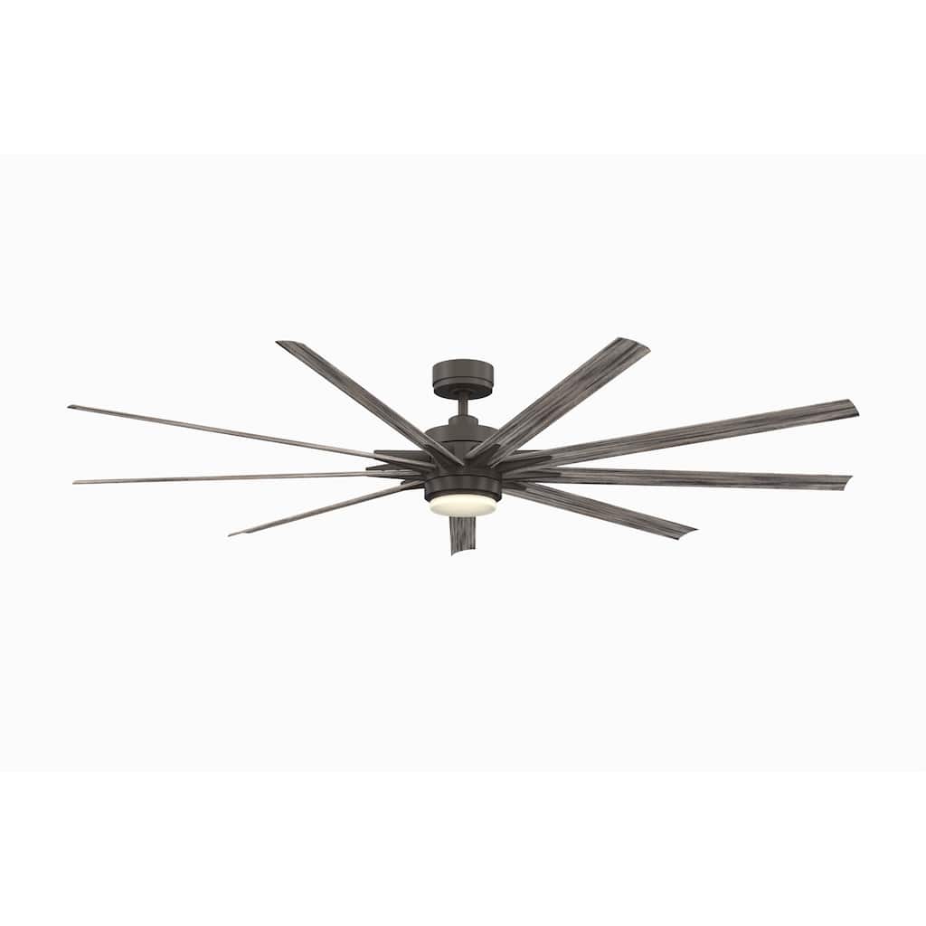 Fanimation Odyn 84 inch Indoor/Outdoor Smart Ceiling Fan with LED CCT Select Light Kit - Black