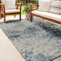Addison Rugs Indoor/Outdoor Cozy Winter ACW39 Blue Washable 1'8 x 2'6 Rug