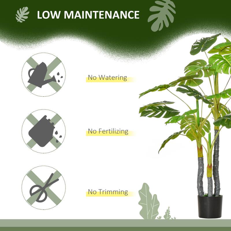 4FT Artificial Monstera Tree, Faux Decorative Plant in Nursery Pot - Green