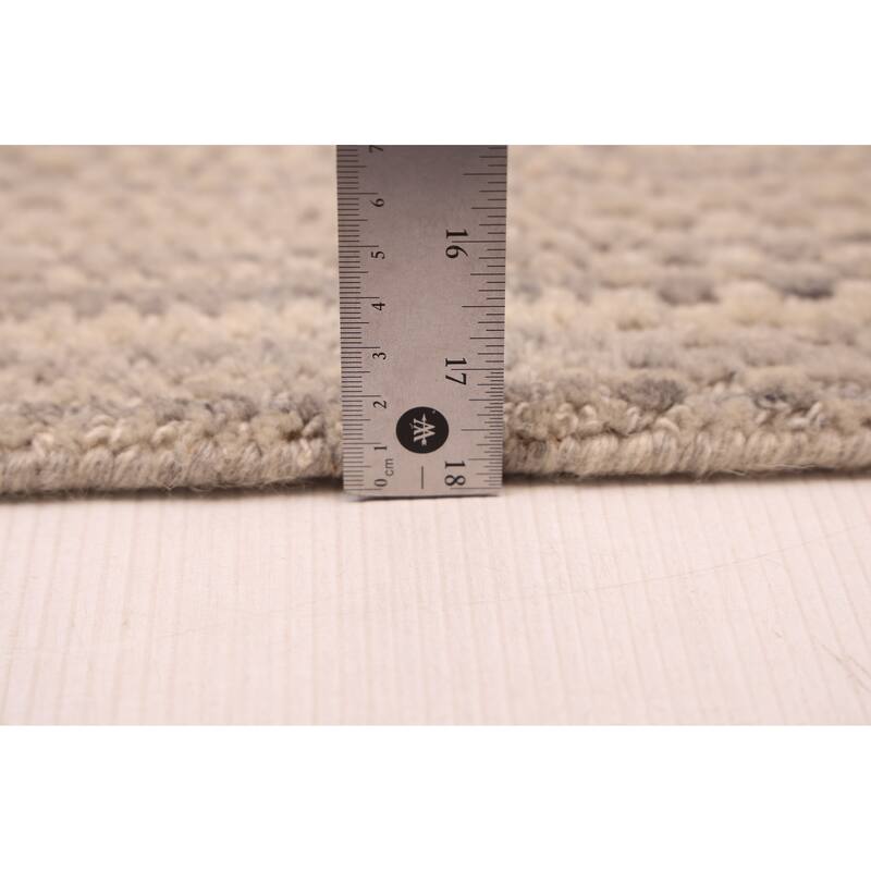 ECARPETGALLERY Hand Loomed Loreto Light Grey Wool Rug - 5'6 x 7'10