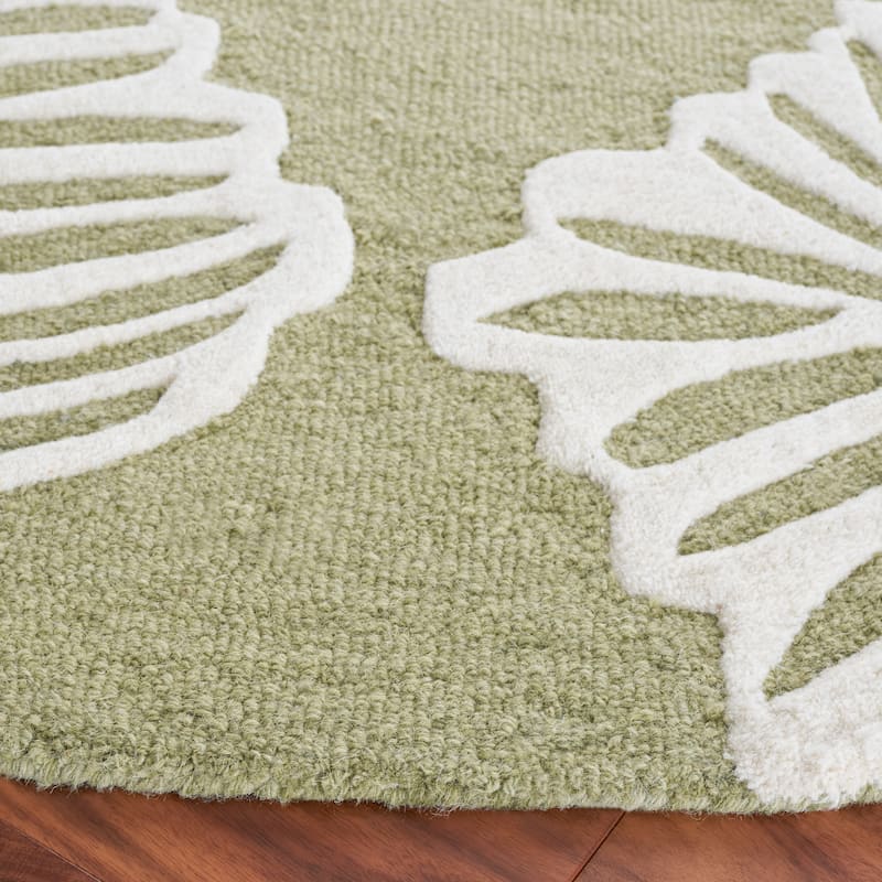 SAFAVIEH Handmade Blossom Neelam Contemporary Wool Rug