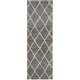 preview thumbnail 52 of 56, SAFAVIEH Montreal Shag Leefke Trellis 2-inch Thick Rug 2'3" x 9' Runner - Grey/Ivory