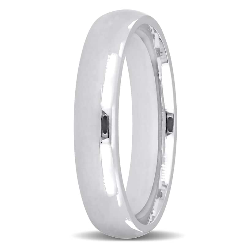 Miadora Mens 4.5 mm Comfort Fit Wedding Band in 14k White Gold