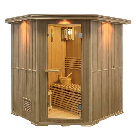 ALEKO Wood Wet Dry Indoor 6 Person Sauna with ETL Certified Heater
