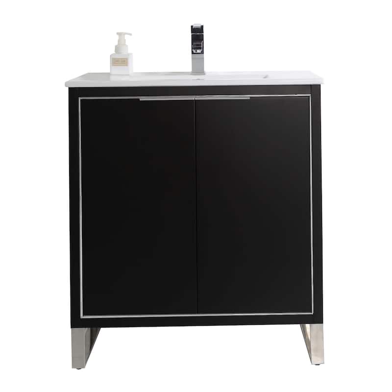 Fine Fixtures Opulence Collection Bathroom Vanity with White Ceramic Sink