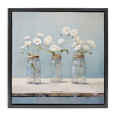 Stupell Country Jar Bouquet Trio Framed Floater Canvas Wall Art Design By Arlington Prints