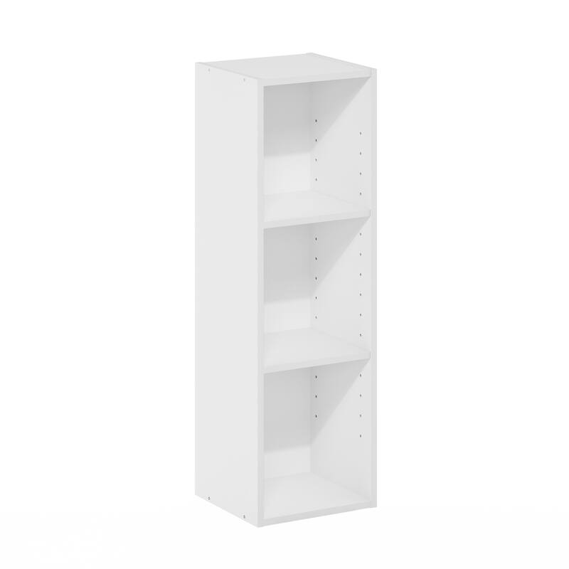 31.5 in. Tall White Wood 3-Shelf Bookcase