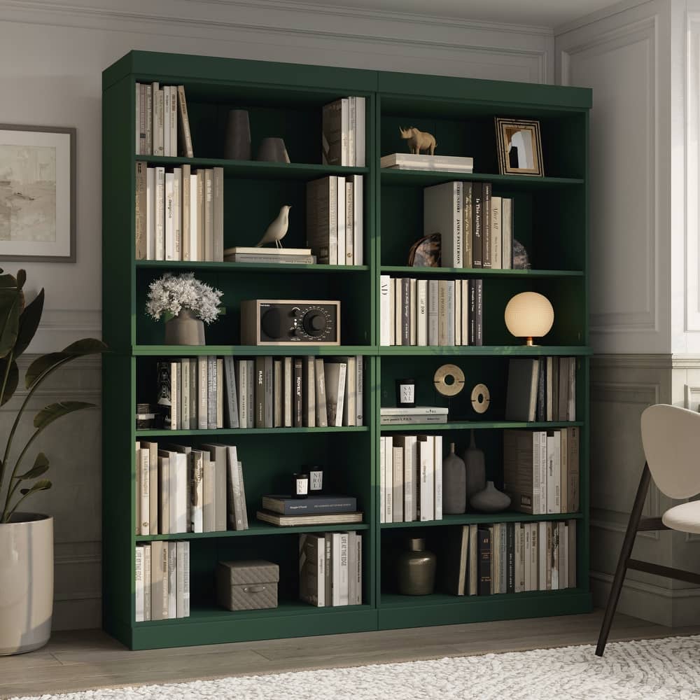 Palace Imports 100% Solid Wood 12-Shelf Bookcase, Adjustable Shelves, 64" Wide, 71.5" Tall