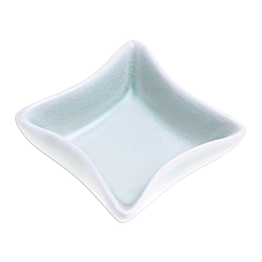 Novica Handmade Thai Kitchen In Green Ceramic Pinch Bowl