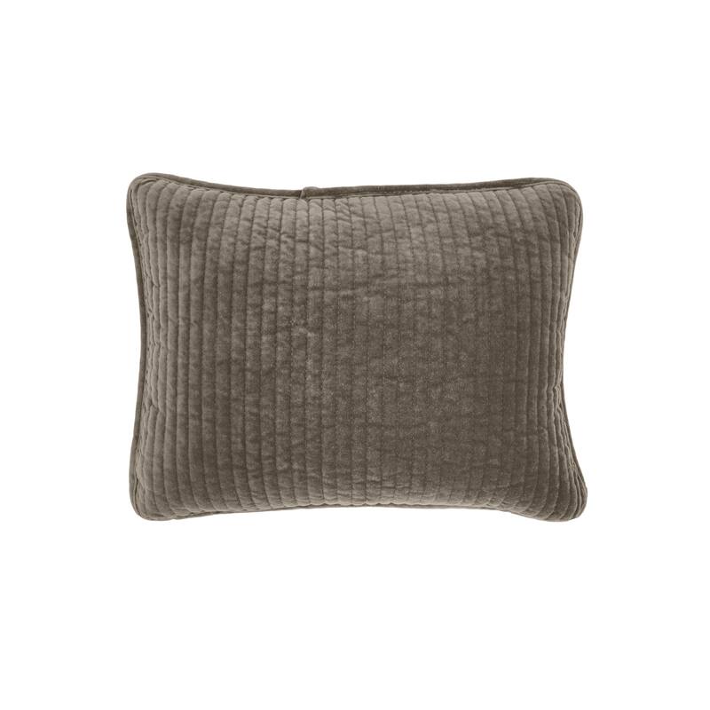 HiEnd Accents Stonewashed Cotton Velvet Boudoir Pillow - Taupe