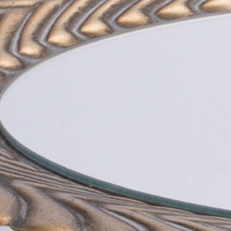 HomeRoots Set of Two Antiqued Bronze Metal And Mirrored Glass Oval Serving Trays With Handles - 18.25 in. x 2.6 in. x 9.9 in.
