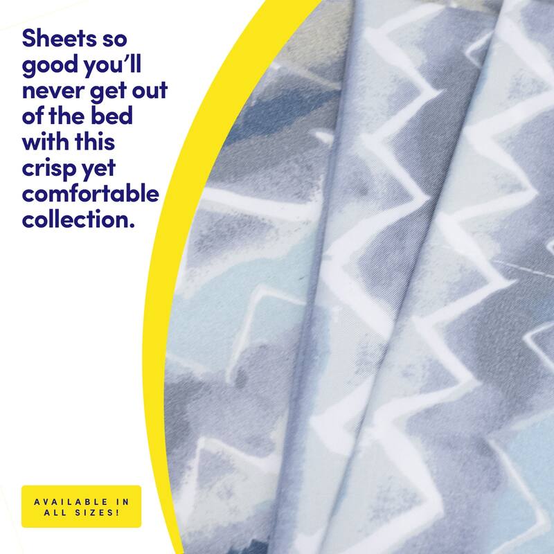 Sweet Home Collection Summerset 4 Piece Printed Sheet Set, Double Brushed Microfiber