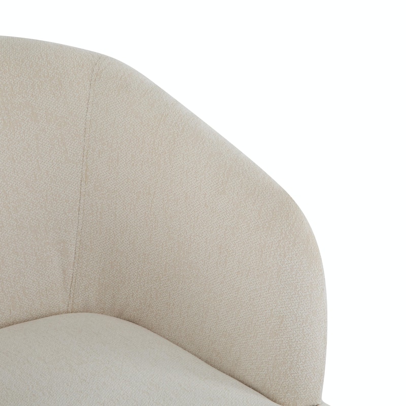 Modern Accent Chair with Round Back & Wooden Legs