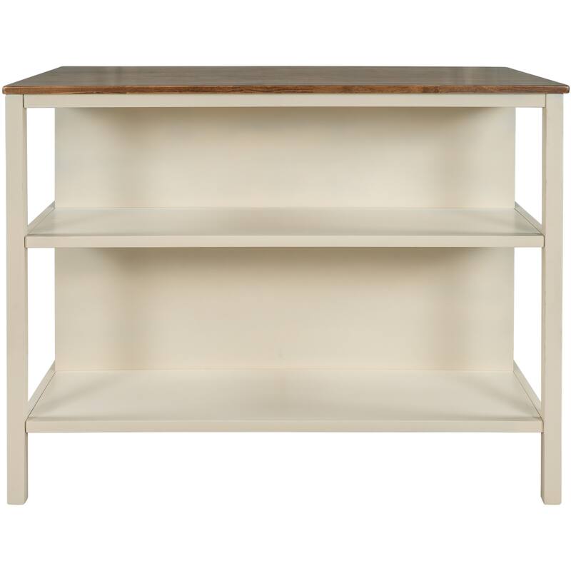 Topmax Solid Wood Rustic 45" Stationary Kitchen Island
