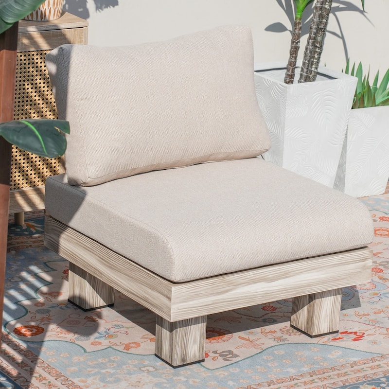 Patio Aluminum Sofa Set with Sponge-filled Cushion and Coffee Table