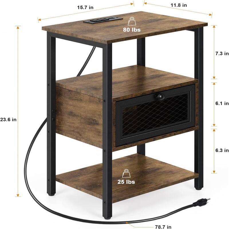 End Table with Charging Station