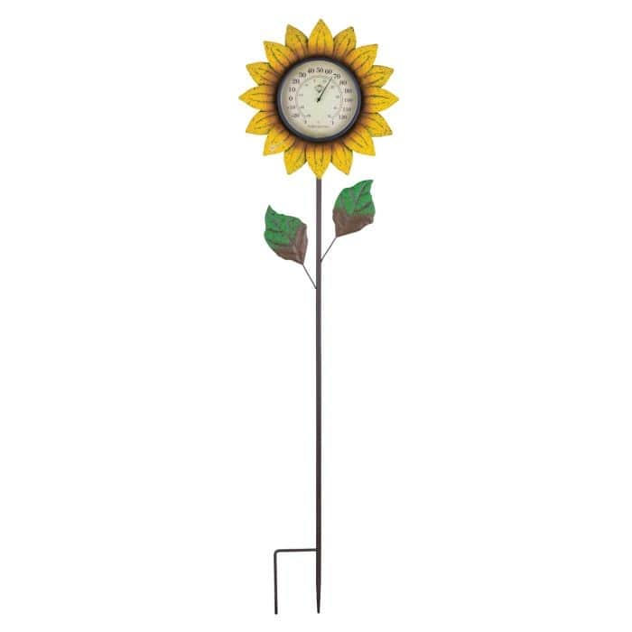 Flower Thermometer Stake - Yellow