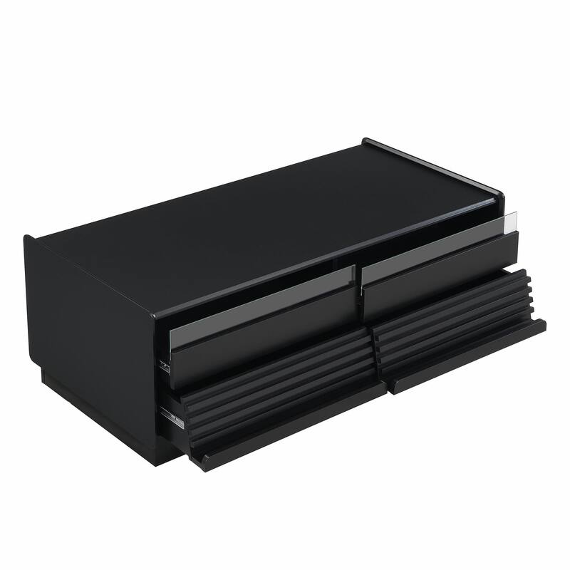 47.2" Modern Rectangle Coffee Table with 4 Drawers and 2 Display Shelves