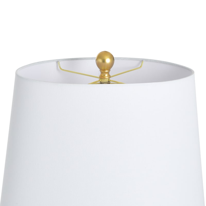 StyleCraft Poly Table Lamp - Raffine Gold & Grey - White Shade